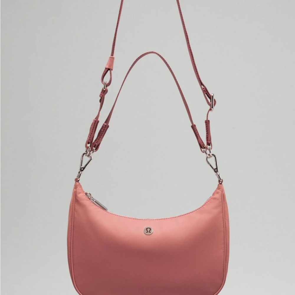 Lululemon Athletica Pink Shoulder Bag with Crescent Shape